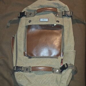Rugged Olive and Brown Men's Backpack